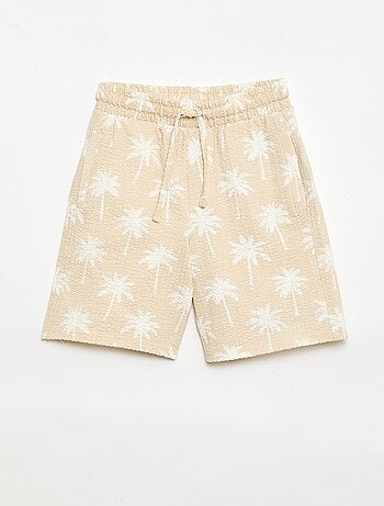 Short à taille élastiquée en coton