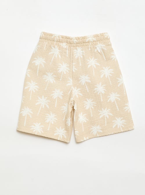 Short à taille élastiquée en coton - Kiabi