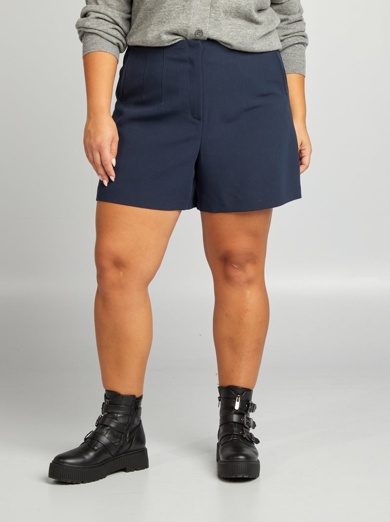Short à taille haute BLEU - Kiabi