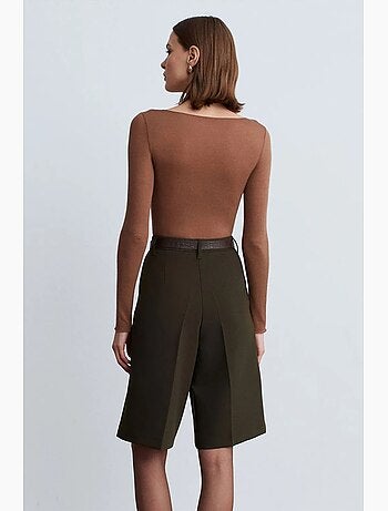 Short à taille haute, ceinture et jambe large dilvin