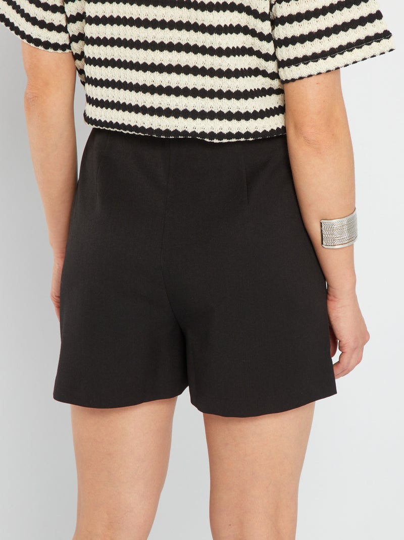 Short à taille haute Noir - Kiabi