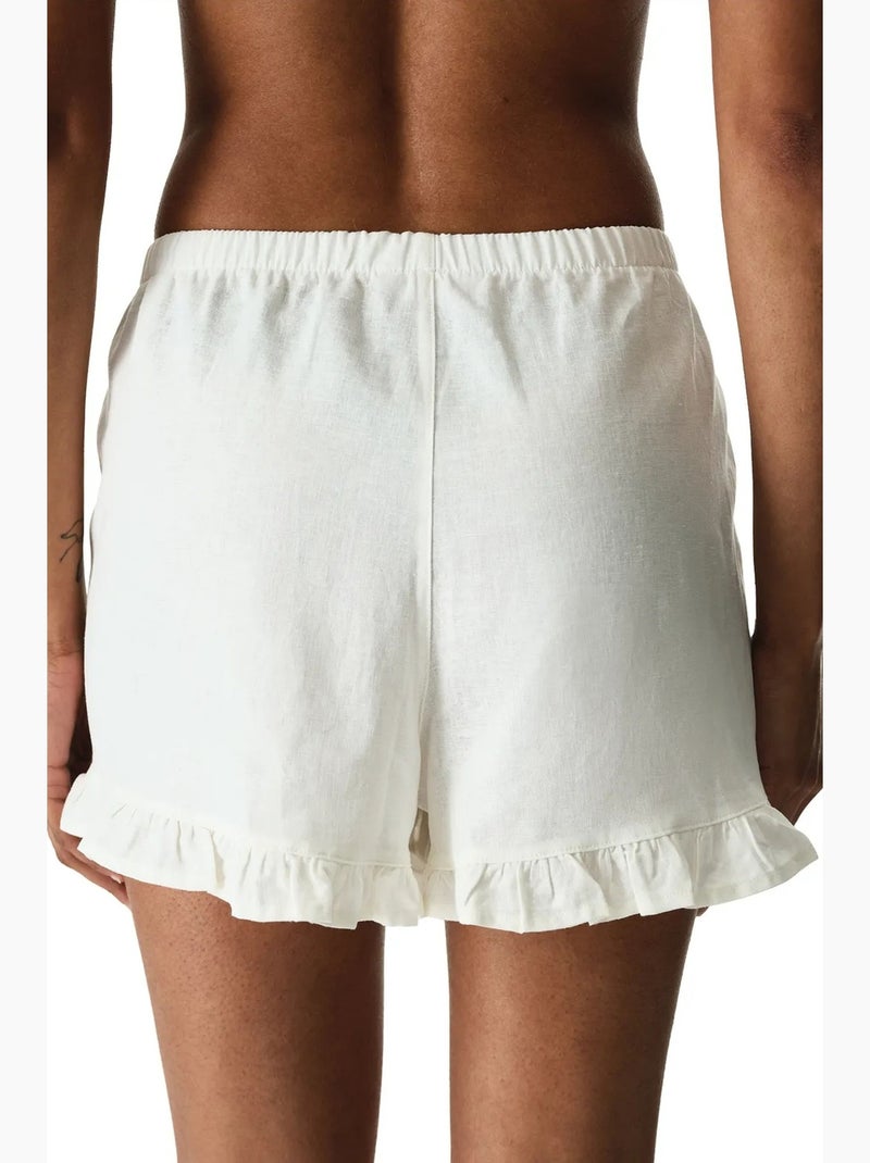 Short à volants penti Blanc - Kiabi