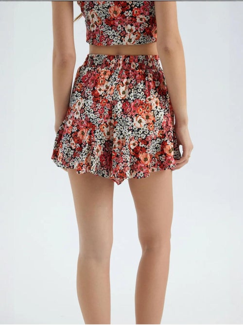 Short à volants taille haute à fleurs et taille élastique - Kiabi Short à volants taille haute à fleurs et taille élastique - Kiabi