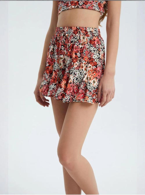 Short à volants taille haute à fleurs et taille élastique - Kiabi Short à volants taille haute à fleurs et taille élastique - Kiabi