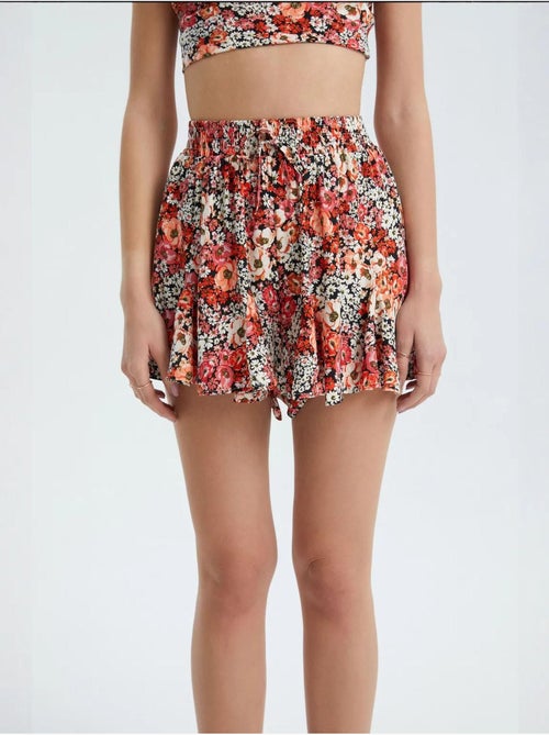 Short à volants taille haute à fleurs et taille élastique - Kiabi Short à volants taille haute à fleurs et taille élastique - Kiabi