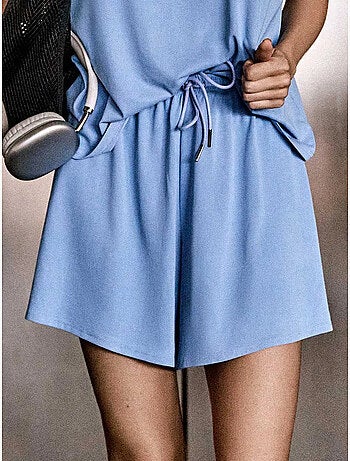 Short ajustable à la taille en tissu extra doux