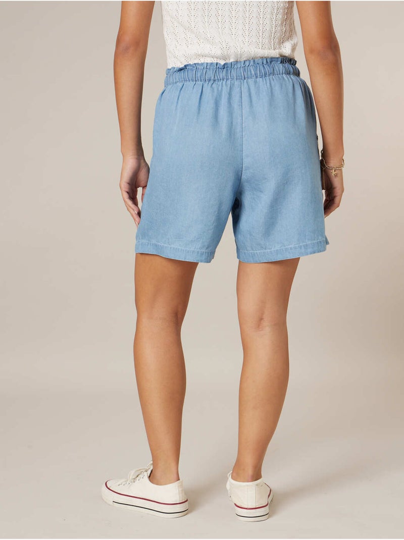 Short ample femme en lyocell 'Deeluxe' Bleu - Kiabi