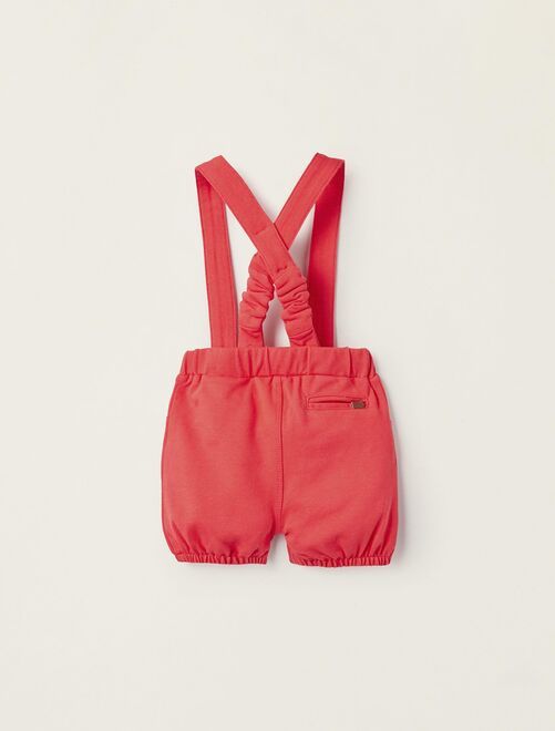 Volunboy Short à Bretelles Bébé Garçon - 3 Pièces, Lin-Coton, Élastique, Nœud Papillon - Style Élégant