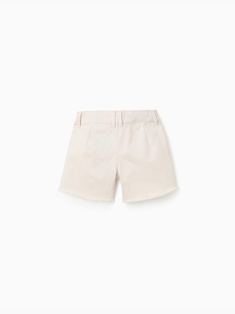 Short avec Broderie en Point de Croix Beige clair - Kiabi
