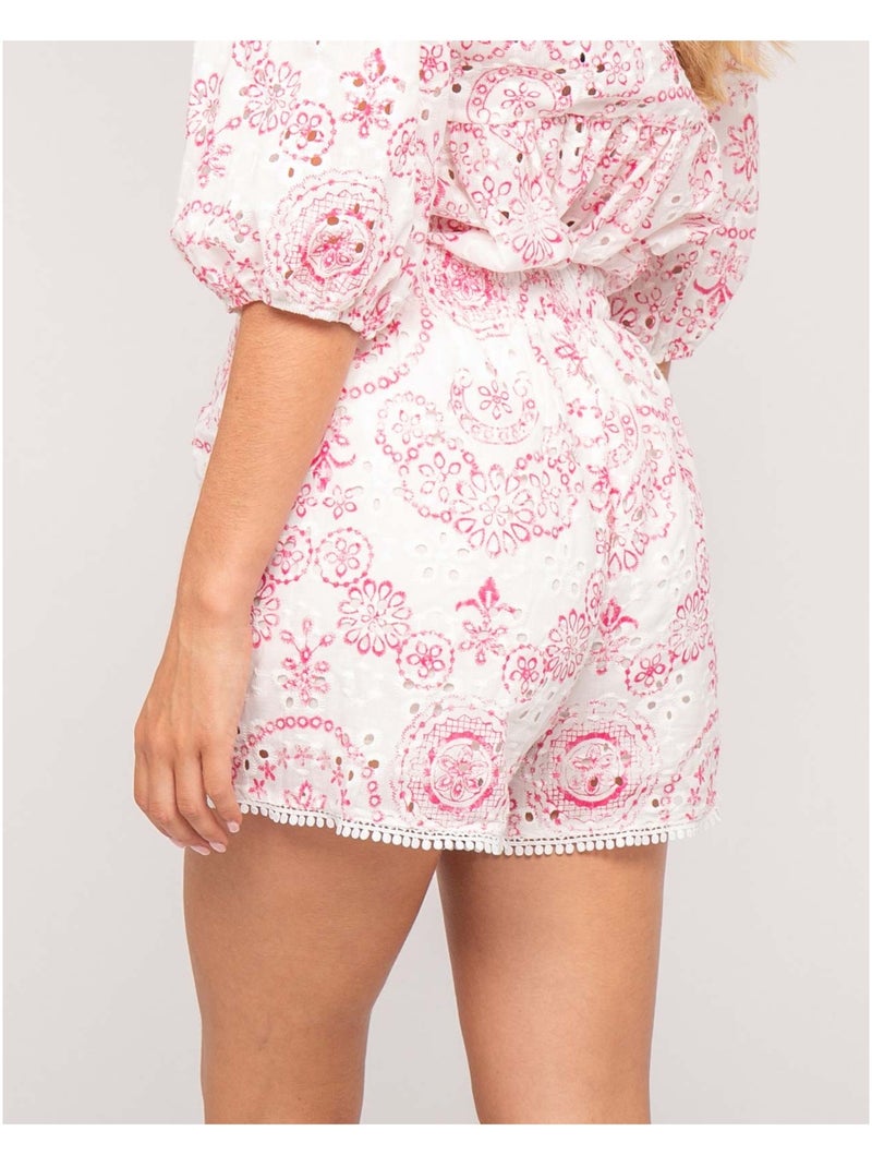 Short avec broderie XARIAH Rose - Kiabi