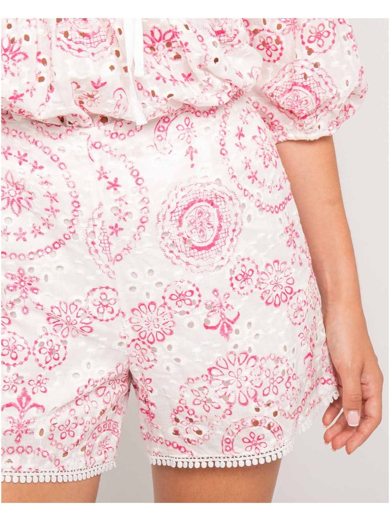 Short avec broderie XARIAH Rose - Kiabi