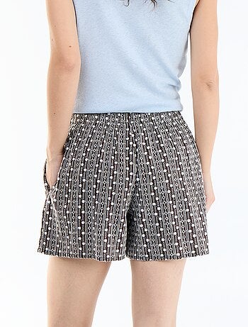 Short avec broderies à la taille élastiquée