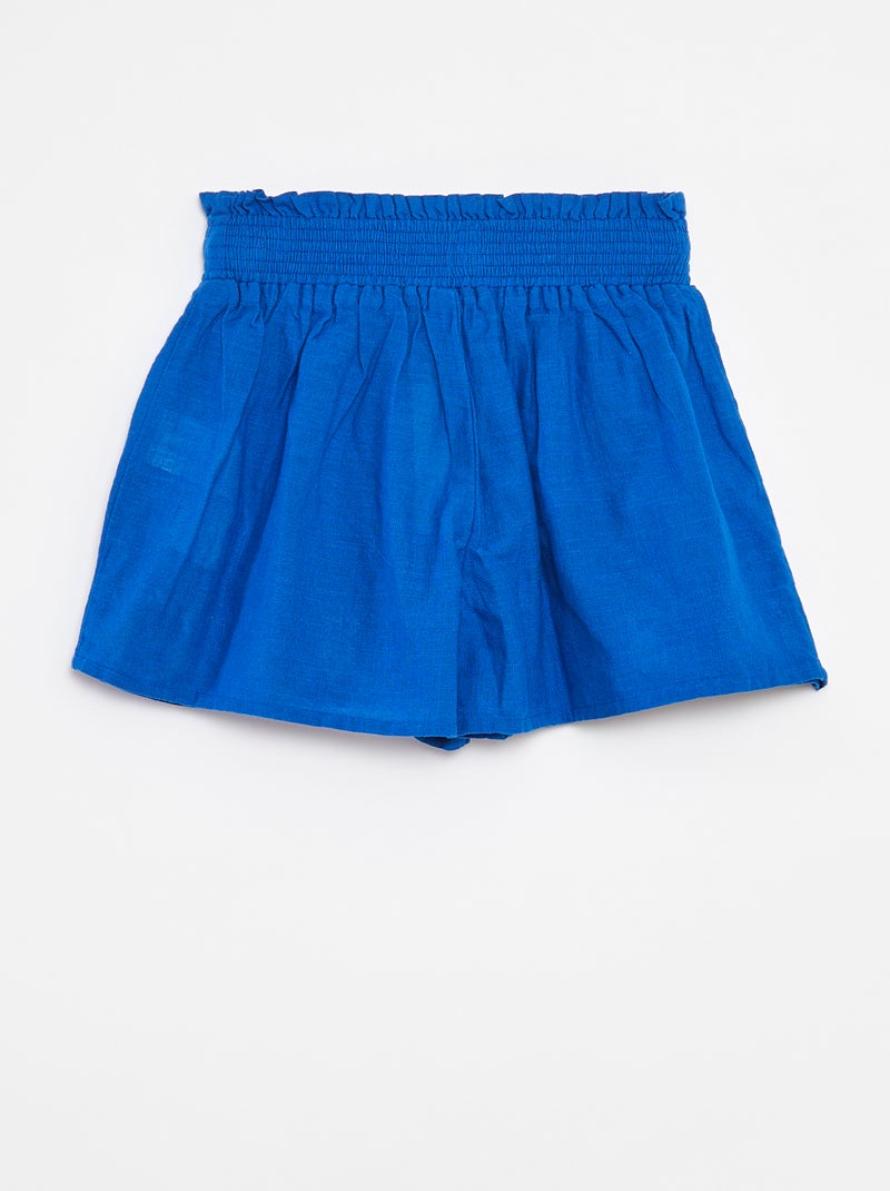 Short avec broderies anglaises Bleu - Kiabi