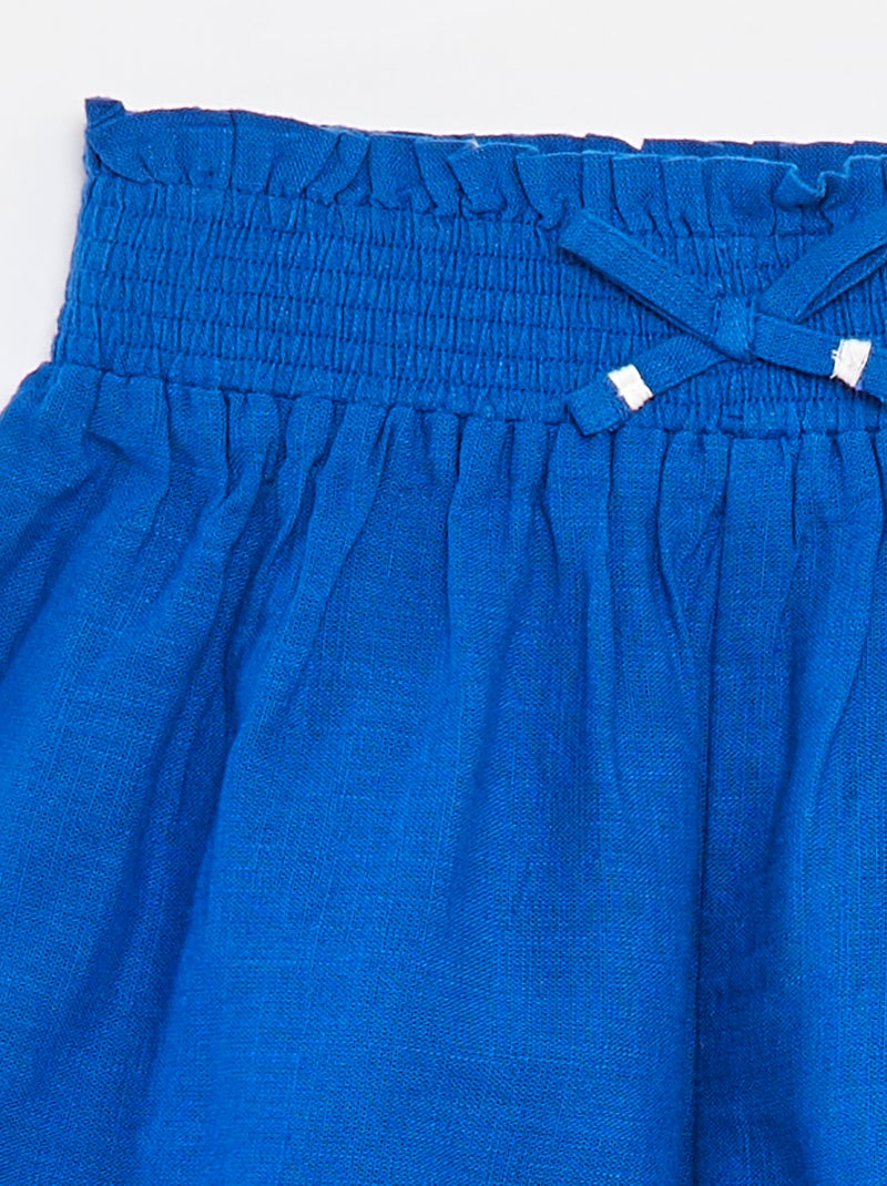 Short avec broderies anglaises Bleu - Kiabi