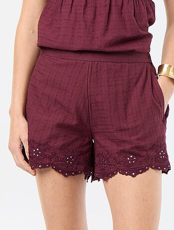 Short avec broderies et sequins miroir