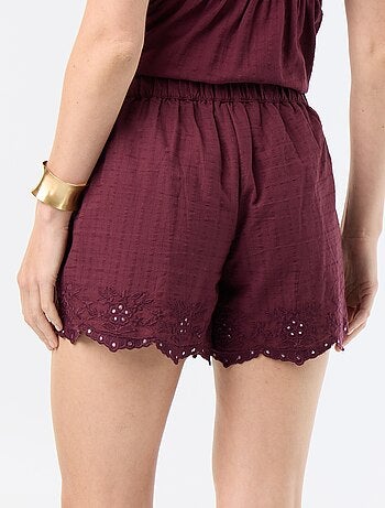 Short avec broderies et sequins miroir