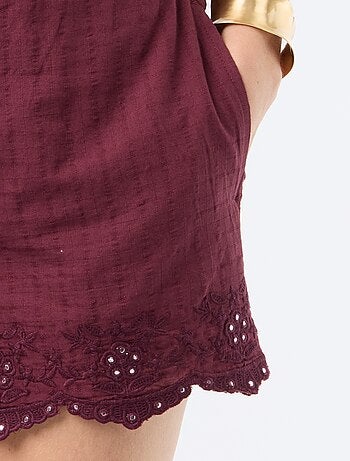 Short avec broderies et sequins miroir