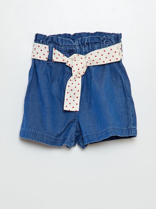 Short avec ceinture à motif - Kiabi