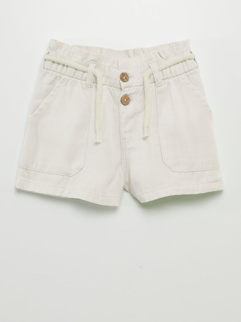 Short avec ceinture en corde Blanc - Kiabi