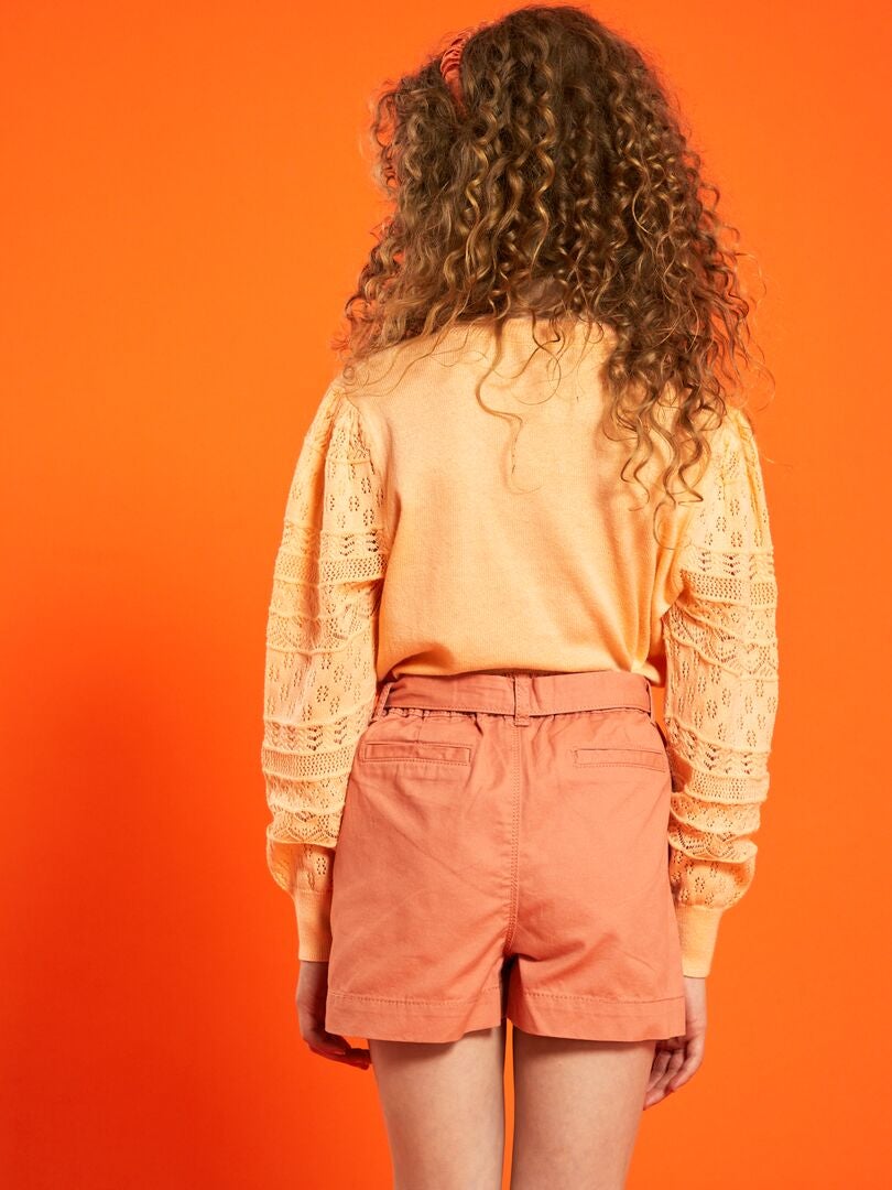 Short avec ceinture Orange - Kiabi