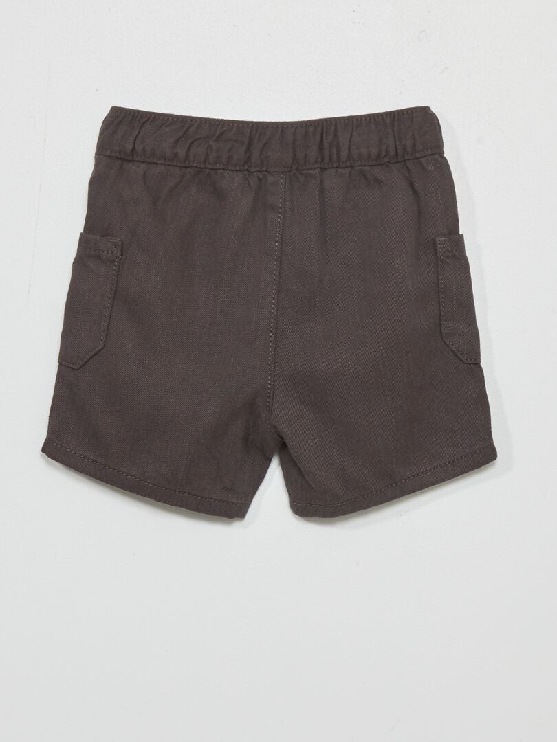 Short avec larges poches plaquées gris foncé - Kiabi