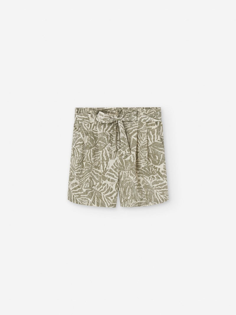 Short avec Motif et Ceinture Intégrée Beige clair - Kiabi