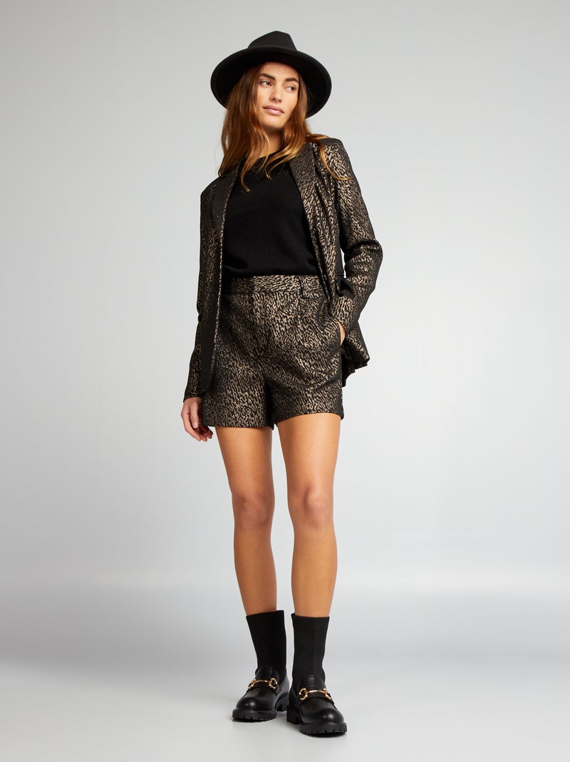 Short avec motif jacquard Noir - Kiabi