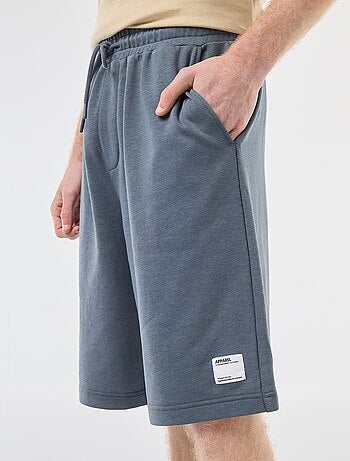 Short avec patch en coton uni