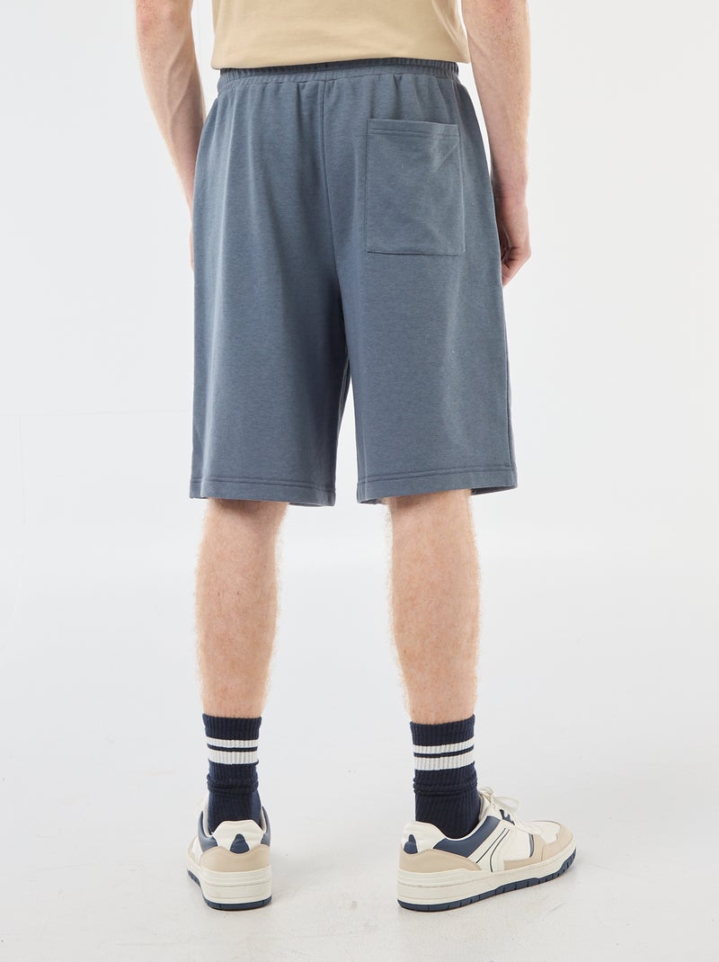 Short avec patch en coton uni Gris - Kiabi