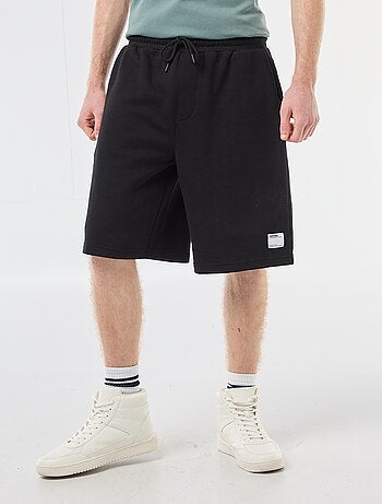 Short avec patch en coton uni