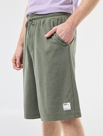 Short avec patch en coton uni