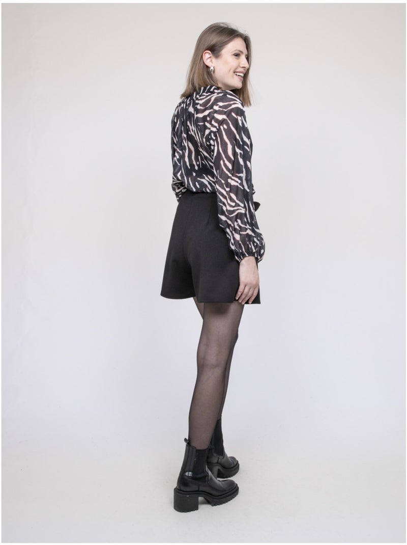 Short avec plis XIBELLE Noir - Kiabi