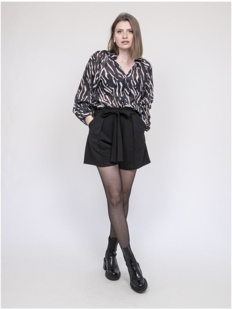 Short avec plis XIBELLE Noir - Kiabi