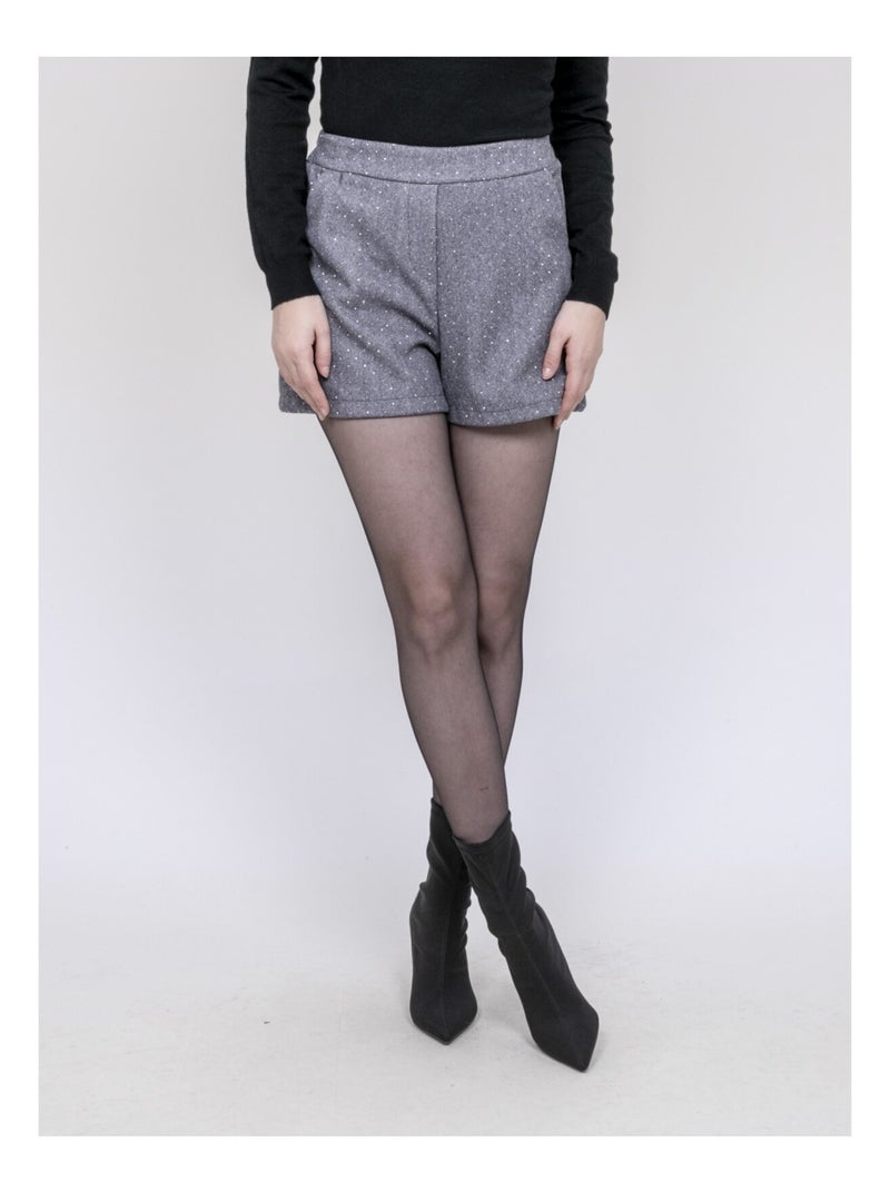 Short avec strass XAYAH Gris - Kiabi