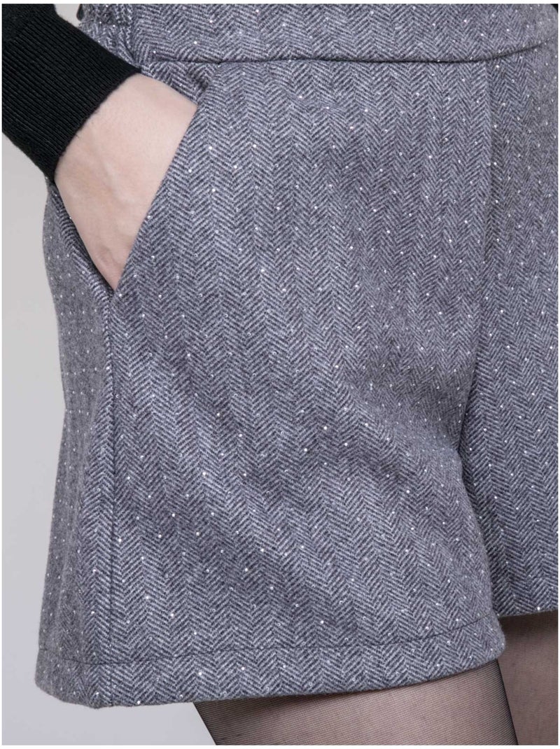 Short avec strass XAYAH Gris - Kiabi