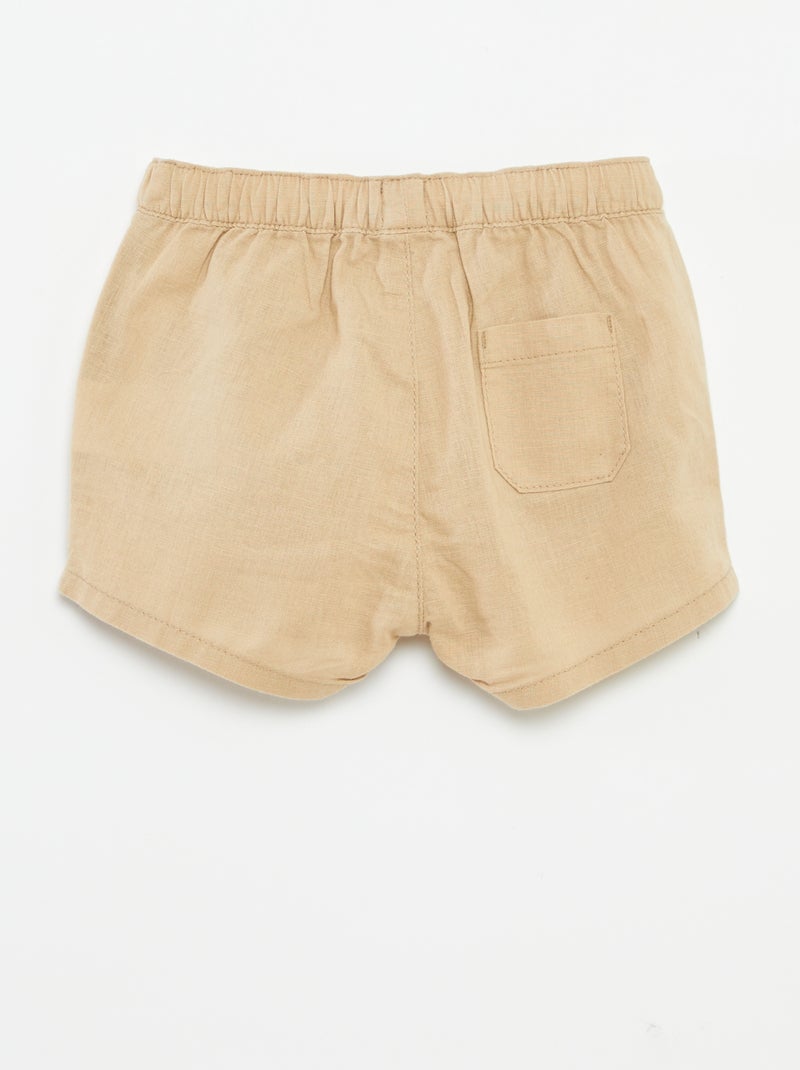 Short avec taille ajustable BEIGE - Kiabi