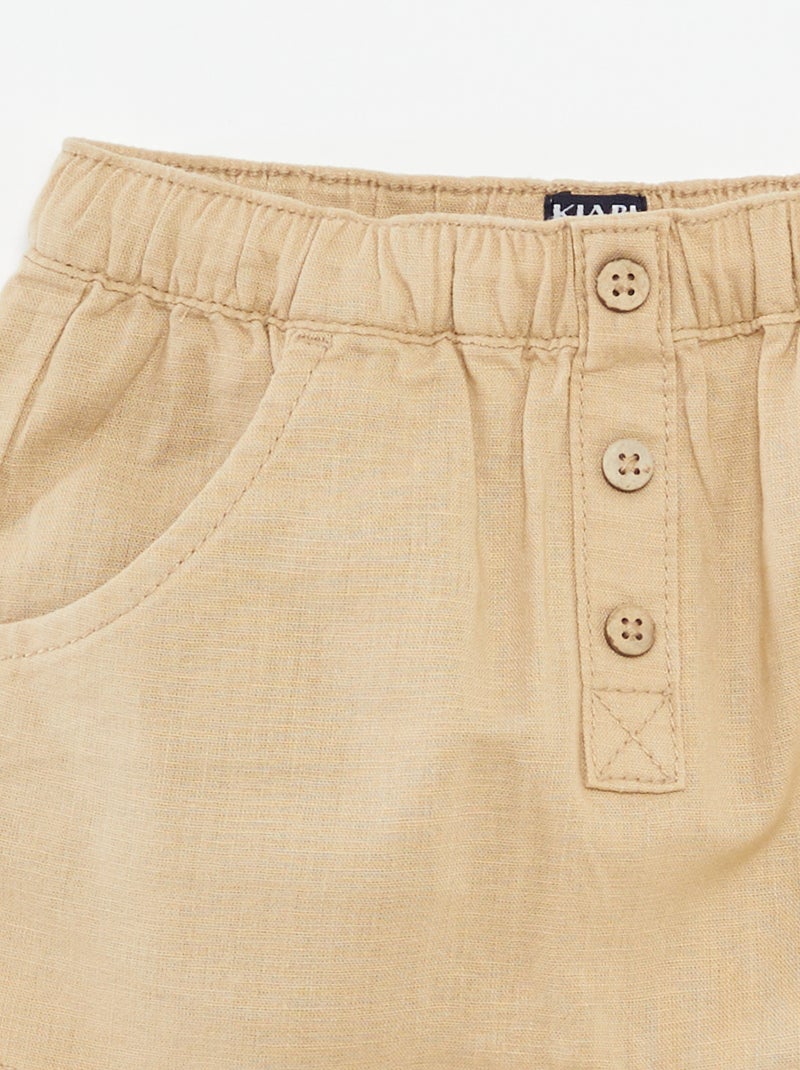 Short avec taille ajustable BEIGE - Kiabi