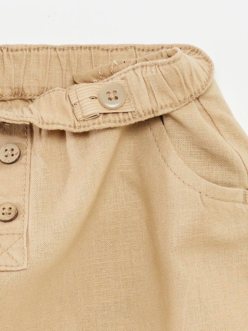 Short avec taille ajustable BEIGE - Kiabi