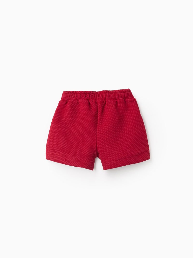 Short avec Texture et Noeud Décoratif Rouge foncé - Kiabi