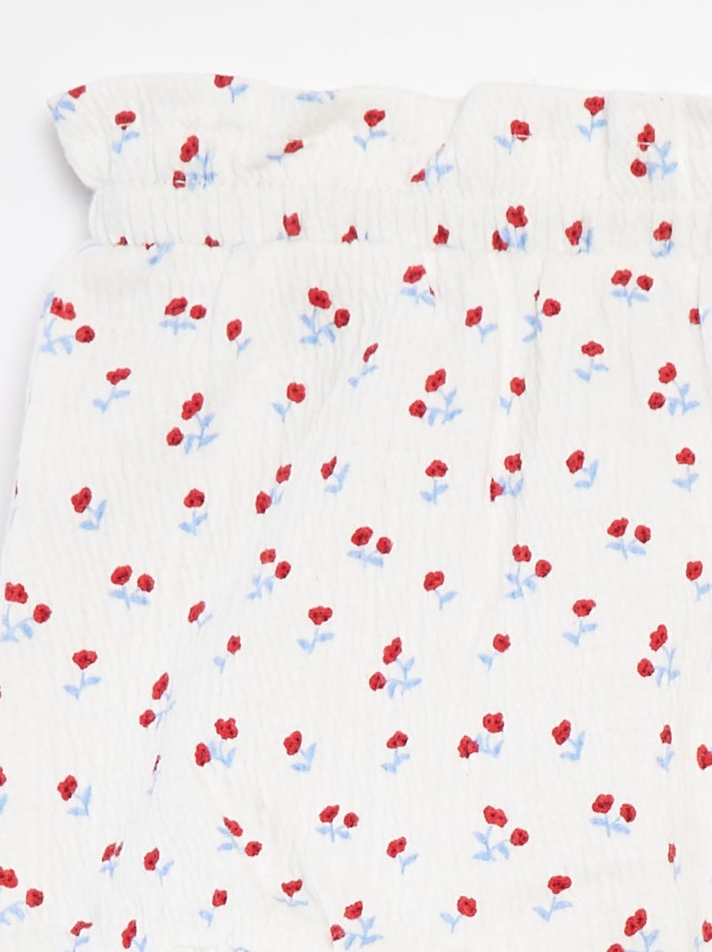 Short avec volants et imprimé BLANC - Kiabi