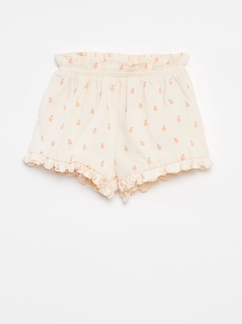 Short avec volants et imprimé - Kiabi