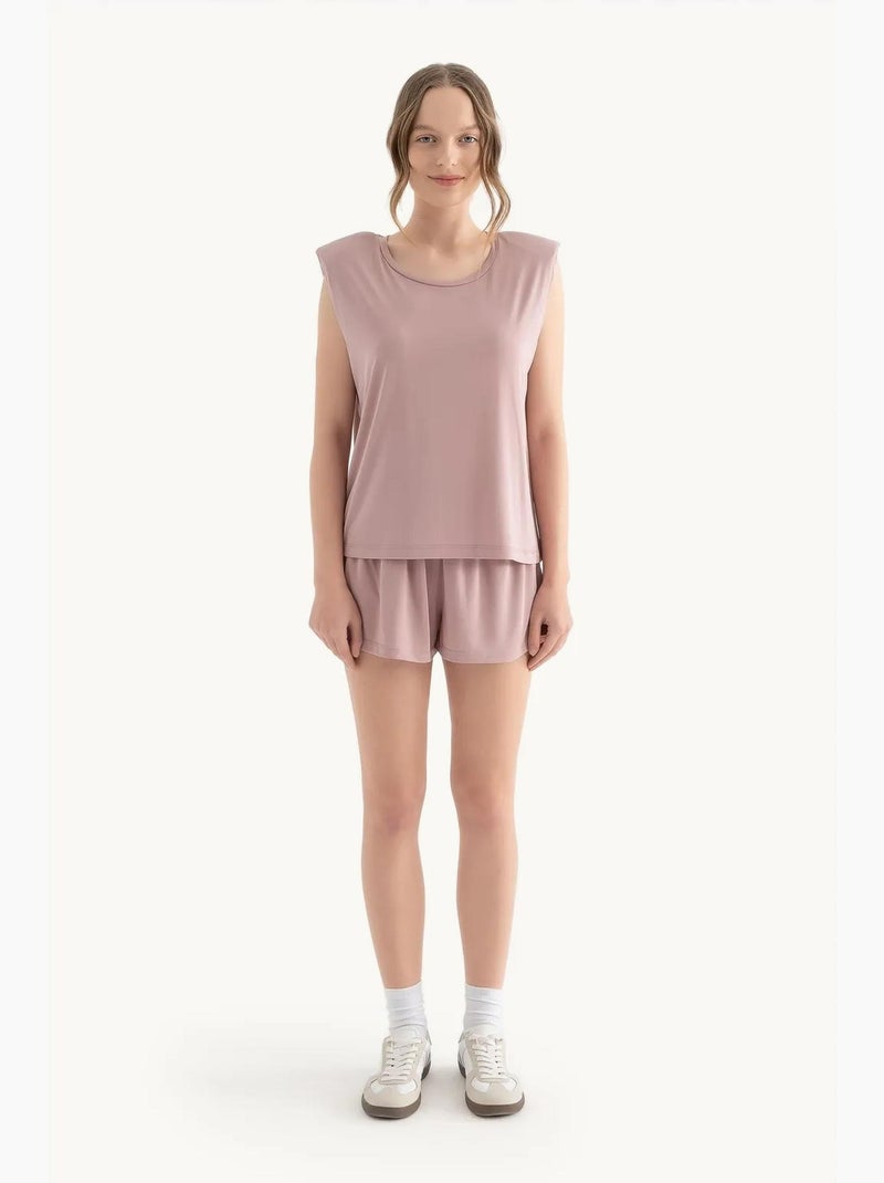 Short basique taille mi-haute avec cordon de serrage hiccup Rose - Kiabi