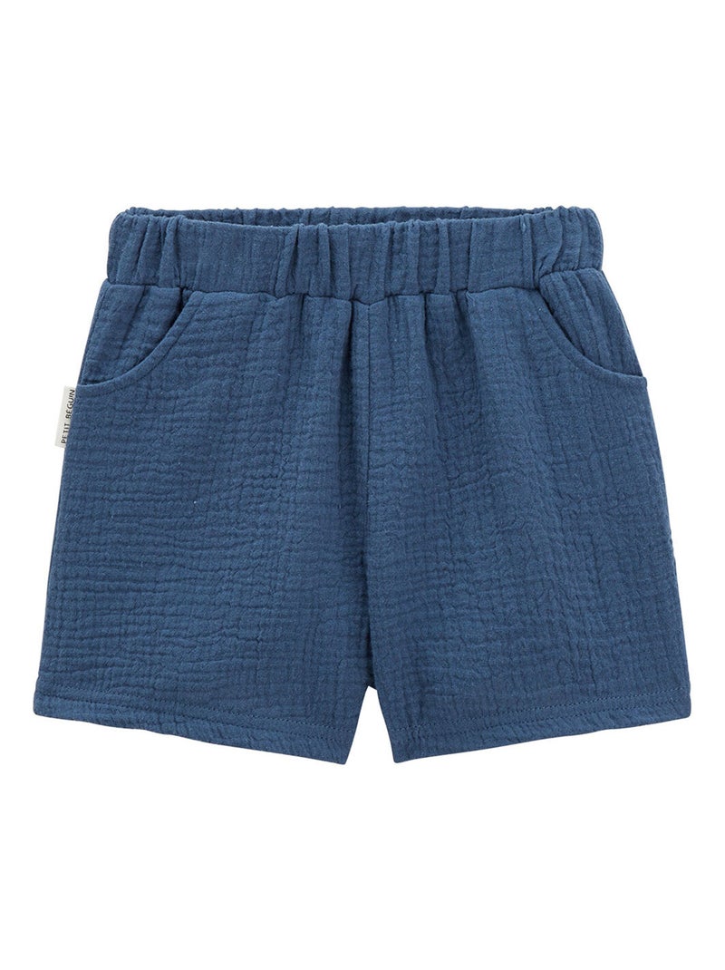 Short bébé en gaze de coton Belem Bleu - Kiabi