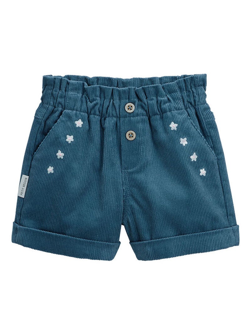 Short bébé en velours côtelé Népal Bleu - Kiabi