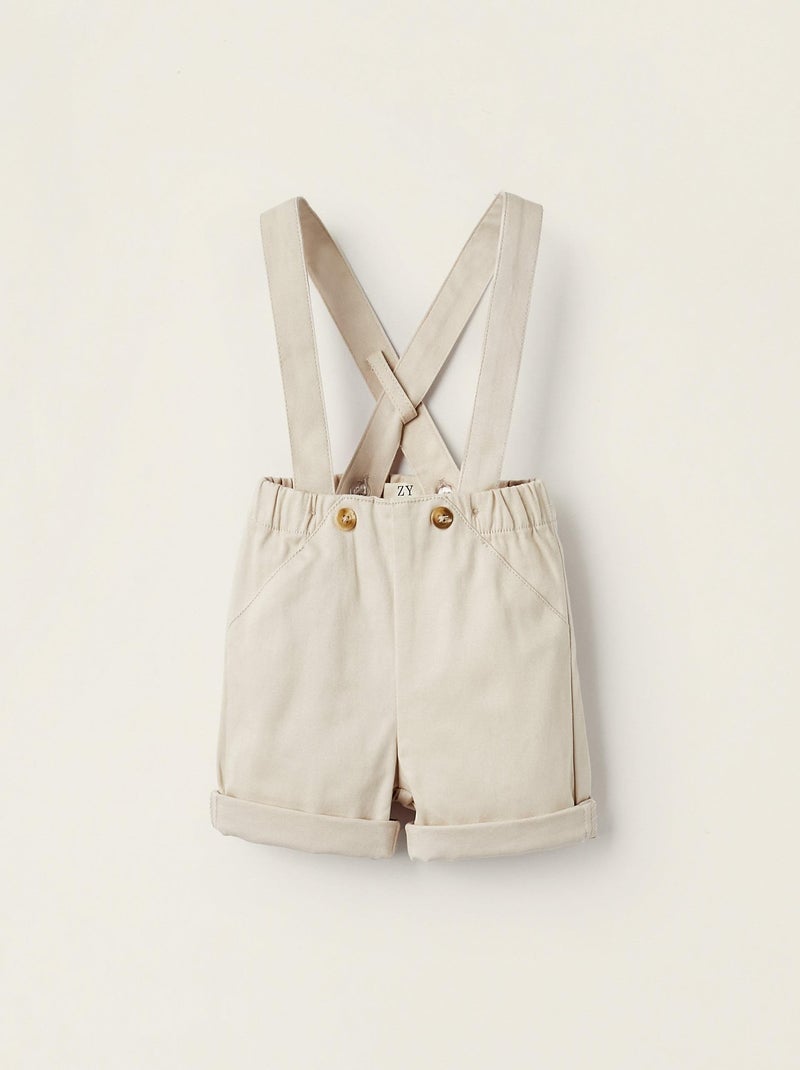 Short beige avec bretelles amovibles pour nouveau-né Beige clair - Kiabi