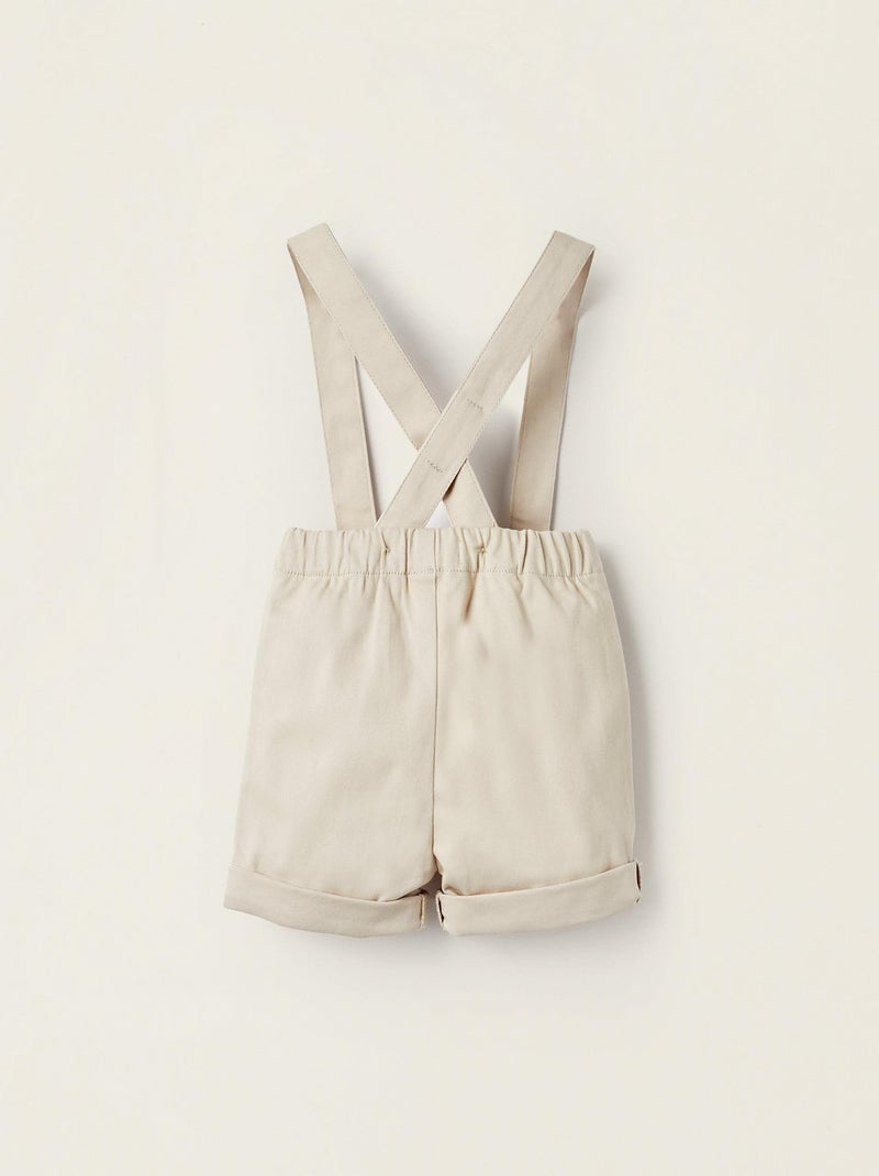 Short beige avec bretelles amovibles pour nouveau-né Beige clair - Kiabi