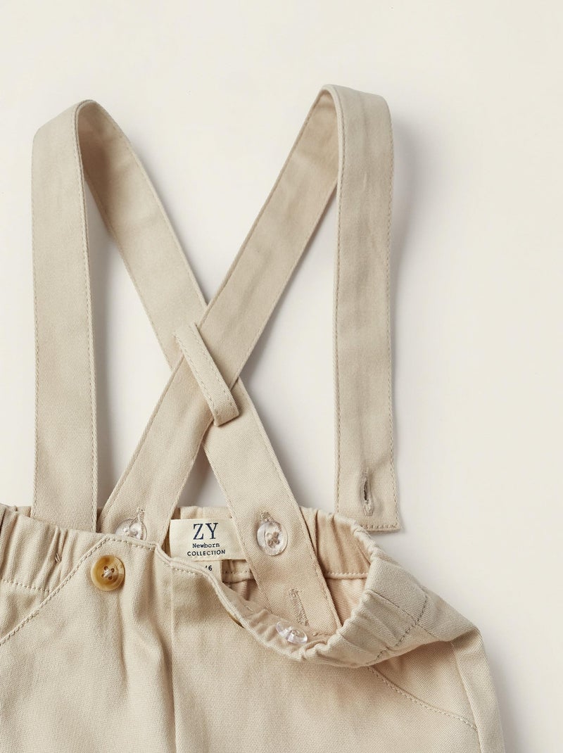 Short beige avec bretelles amovibles pour nouveau-né Beige clair - Kiabi