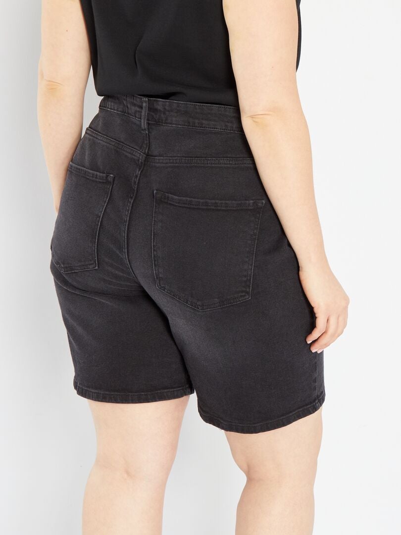 Short bermuda en jean - 5 poches Noir - Kiabi