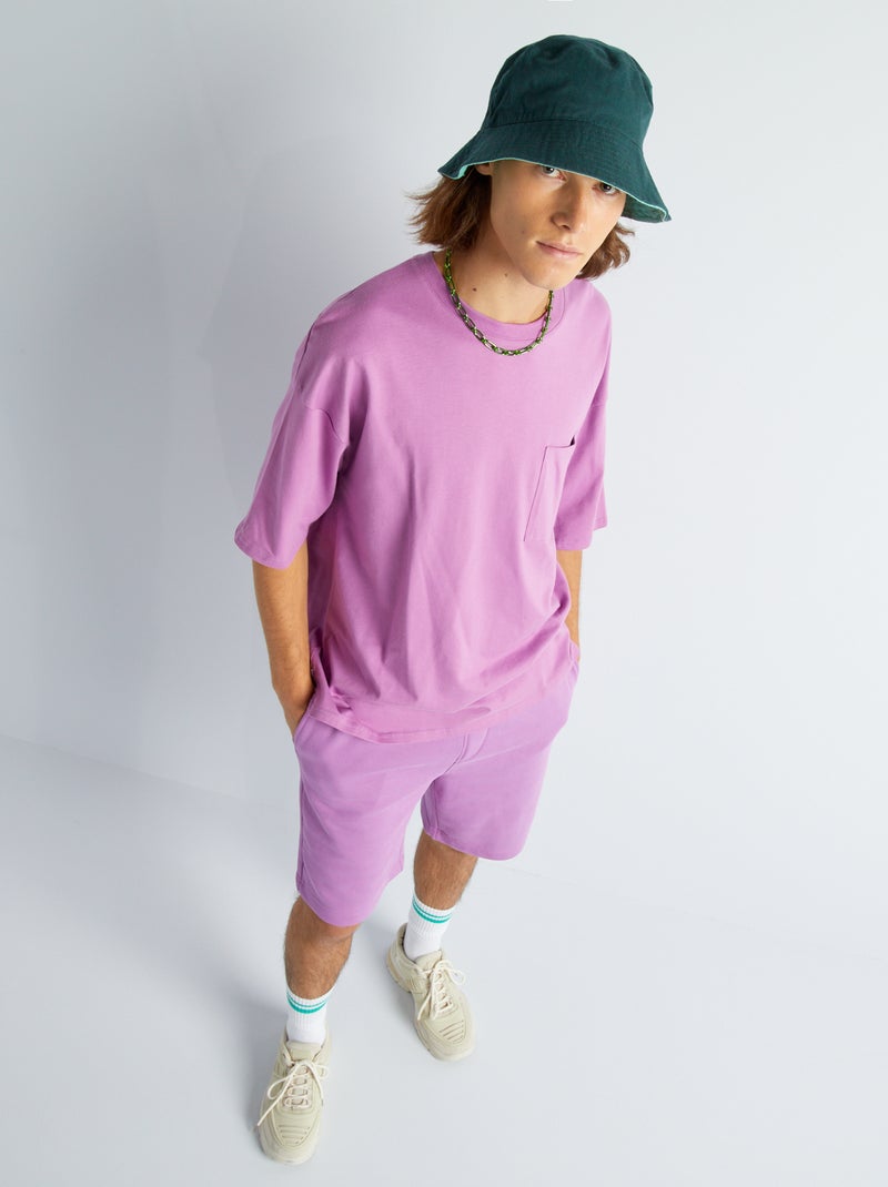 Short bermuda en molleton Violet - Kiabi
