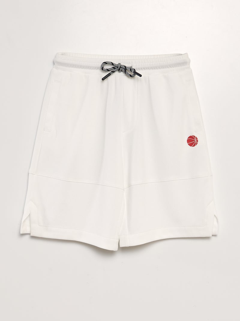 Short bermuda en polytricot Blanc - Kiabi